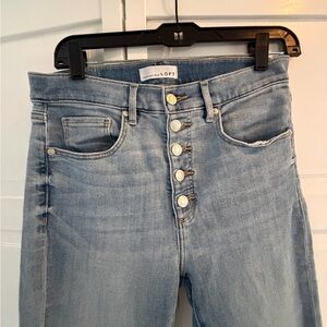 LOFT Light Blue High-Rise Button-Fly Jeans